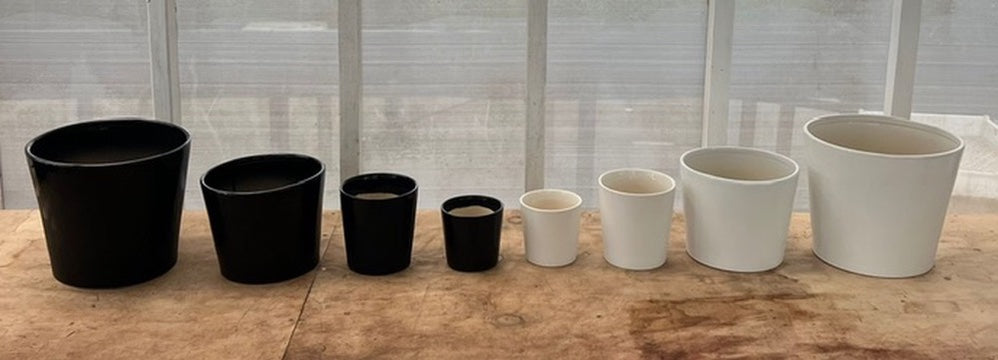 Minimalist Ceramic Plant Pots – Black & White (12cm–25cm)